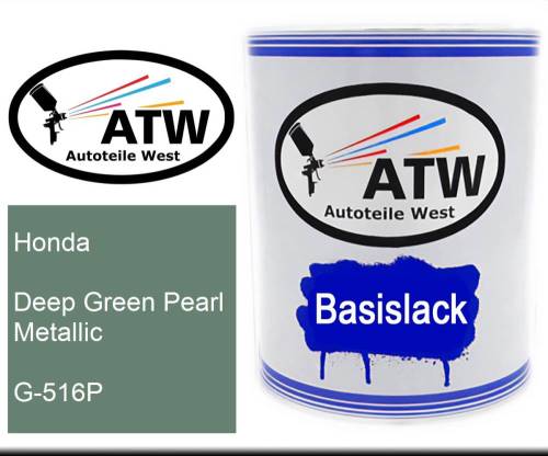 Honda, Deep Green Pearl Metallic, G-516P: 1L Lackdose, von ATW Autoteile West.